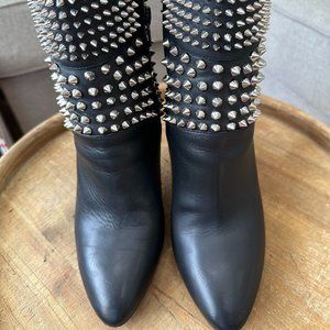 Christian LOUBOUTIN Studded Leather Hongroise Boots
